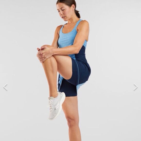 Title Nine Double Down Navy Light Blue Athletic Golf Tennis Sporty Tank Dress - Picture 3 of 16